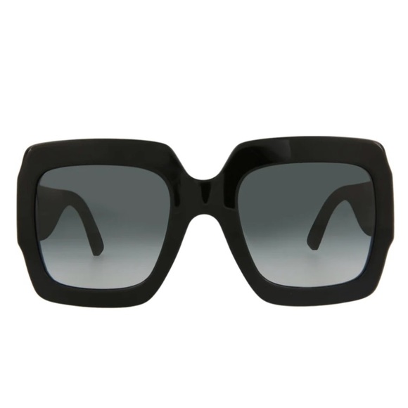 💎 NWT GUCCI GG black & gold sunglasses with black glitter on arms, full incl 💎 - Picture 4 of 5